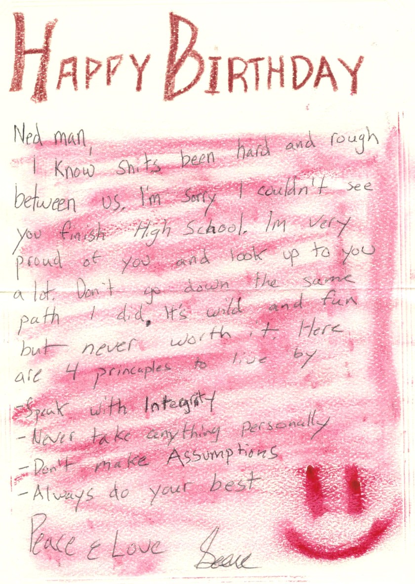 Birthday card for Ned brightened